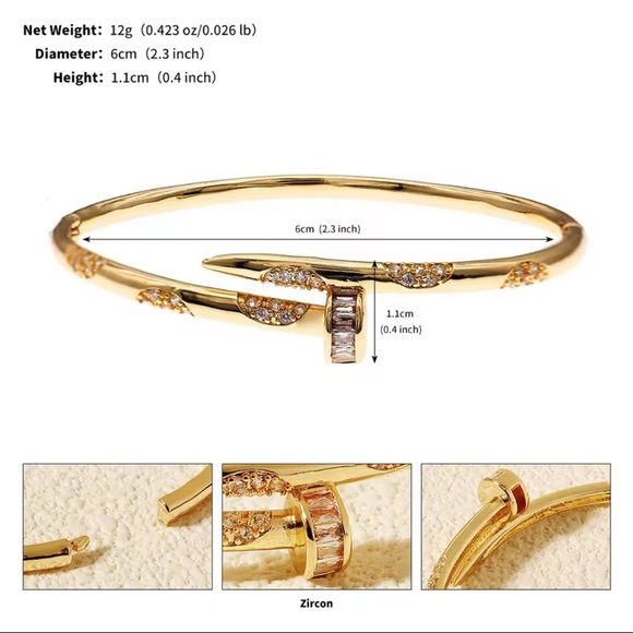 ⚜️ Luxury 18K Gold Plated Elegant Bangle Bracelet - Picture 3 of 6